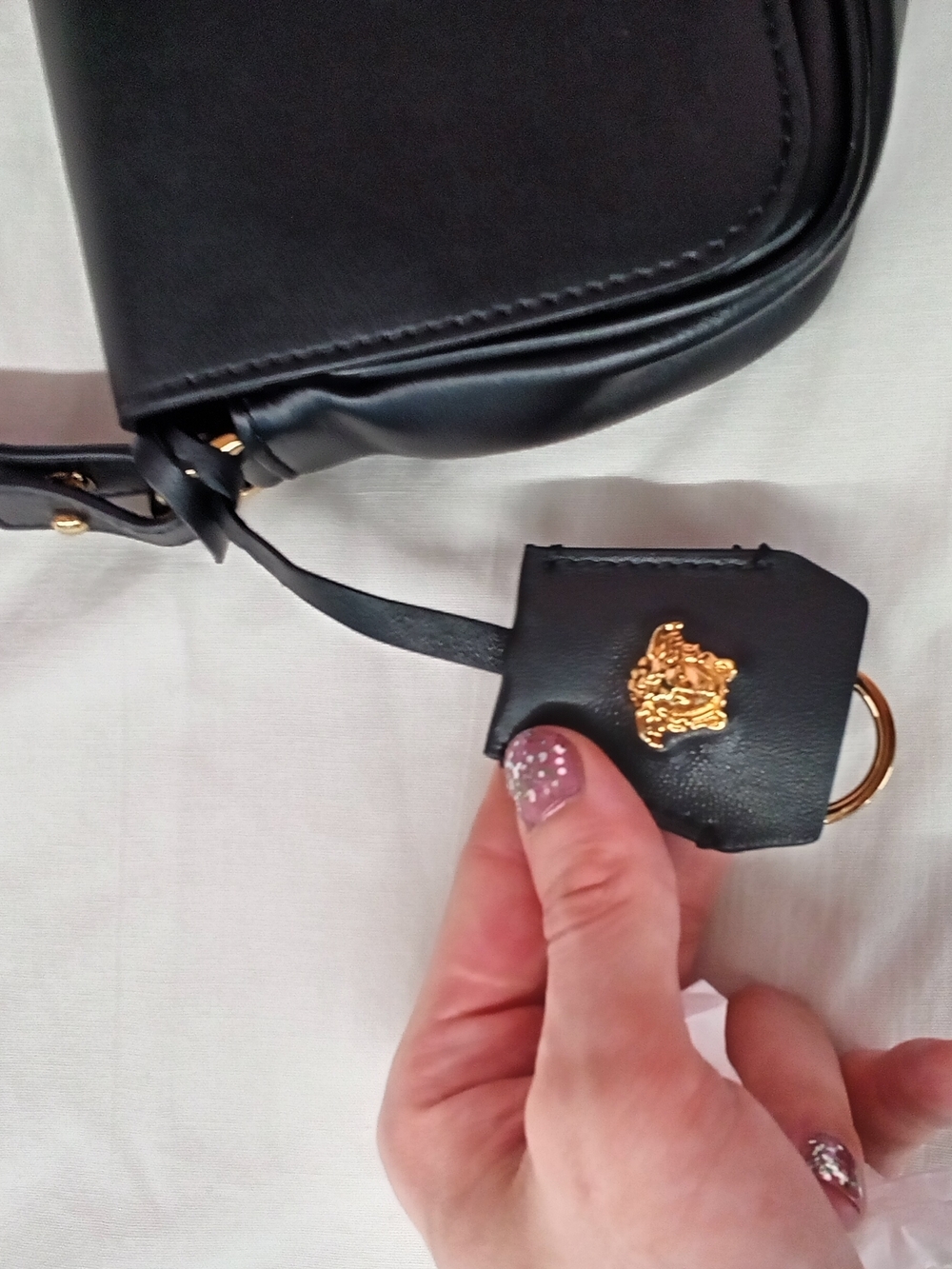 Versace Black Leather Crossbody Bag - Picture 2 of 10